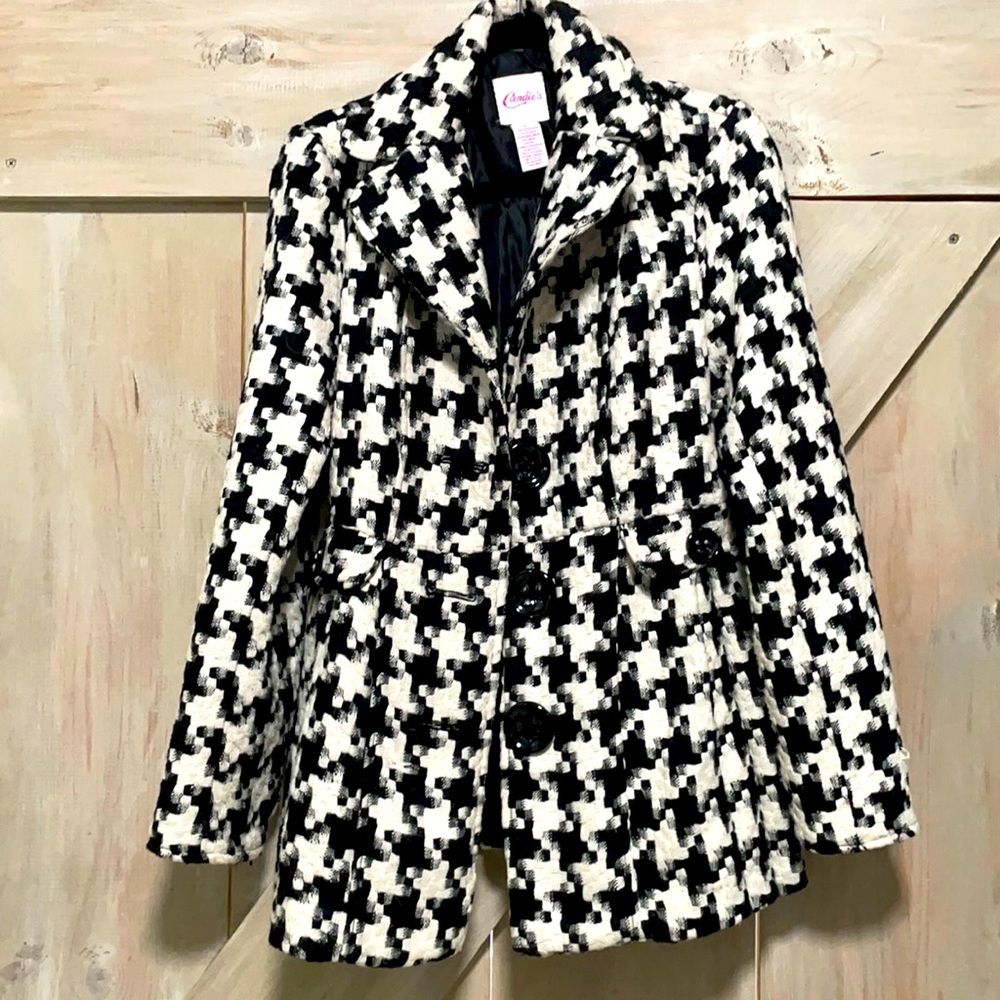 Houndstooth pattern Pea Coat